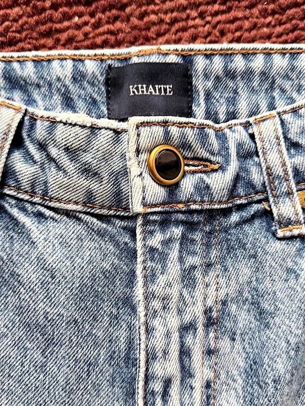 KHAITE Danielle Straight Leg Jeans in Blue Waist 26 Like New